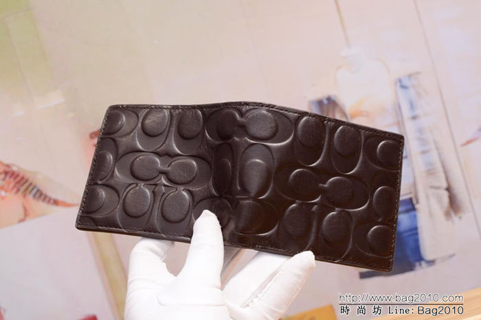COACH蔻馳 原廠原單 男款短錢包 75003  Chz1318